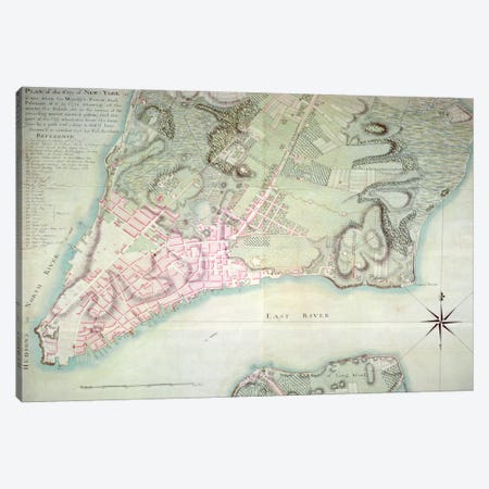 Plan of New York, 1776  Canvas Print #BMN279} by English School Canvas Print