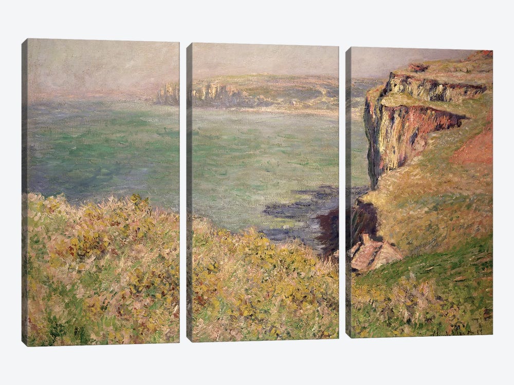 Cliff at Varengeville, 1882  by Claude Monet 3-piece Canvas Art