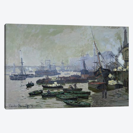 Boats in the Pool of London, 1871  Canvas Print #BMN2803} by Claude Monet Canvas Art
