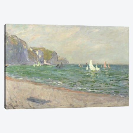 Boats below the Cliffs at Pourville, 1882  Canvas Print #BMN2807} by Claude Monet Art Print