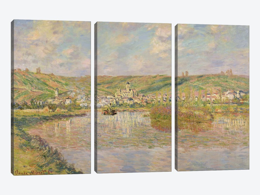 Late Afternoon, Vetheuil, 1880  by Claude Monet 3-piece Canvas Art Print