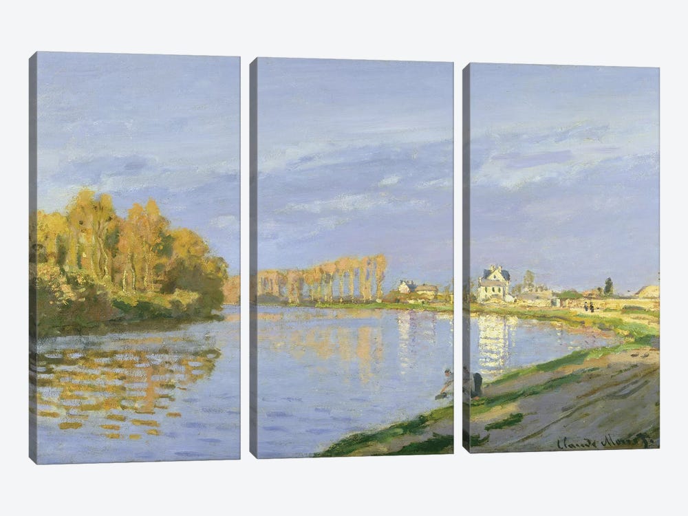The Seine at Bougival, 1872  by Claude Monet 3-piece Art Print