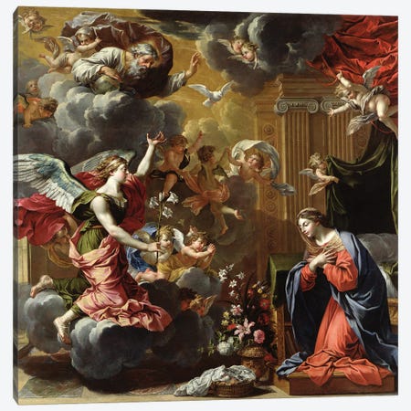 The Annunciation, 1651-52  Canvas Print #BMN2822} by Charles Poerson Canvas Art
