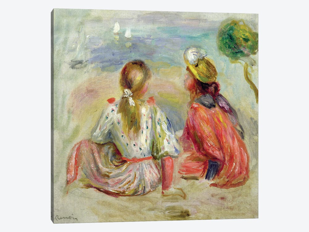 Young Girls on the Beach, c.1898  by Pierre Auguste Renoir 1-piece Art Print
