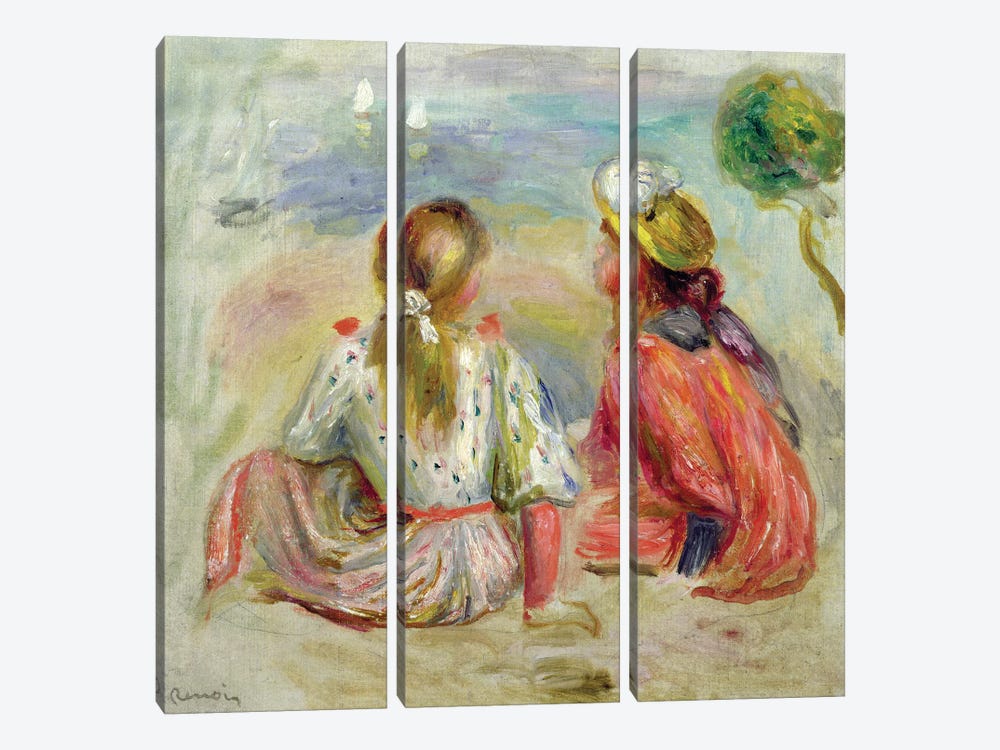 Young Girls on the Beach, c.1898  by Pierre Auguste Renoir 3-piece Canvas Print