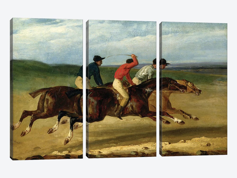 The Horse Race  by Theodore Gericault 3-piece Canvas Print