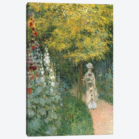 Rose Garden, 1876  Canvas Print #BMN2841} by Claude Monet Canvas Artwork