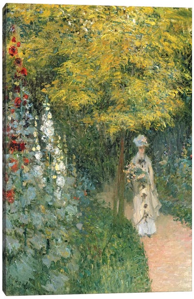 Rose Garden, 1876  Canvas Art Print - Claude Monet
