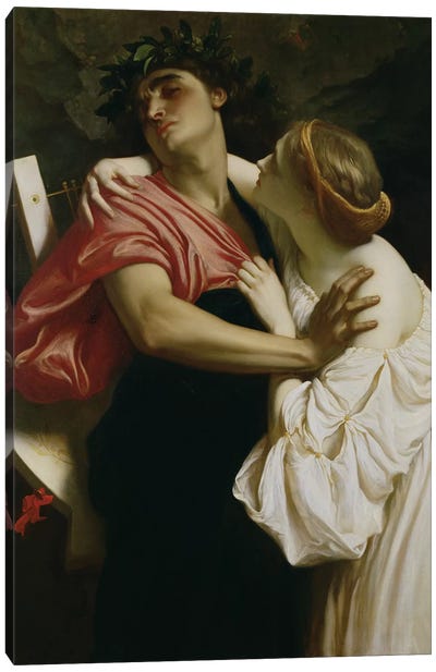 Orpheus and Euridyce  Canvas Art Print - Frederick Leighton