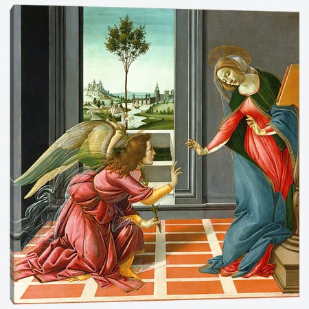 Cestello Annunciation  Canvas Print #BMN2881} by Sandro Botticelli Canvas Artwork