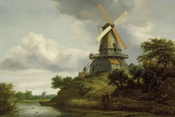 Watermills & Windmills: Windmill by a River  by Jacob Isaacksz van Ruisdael
