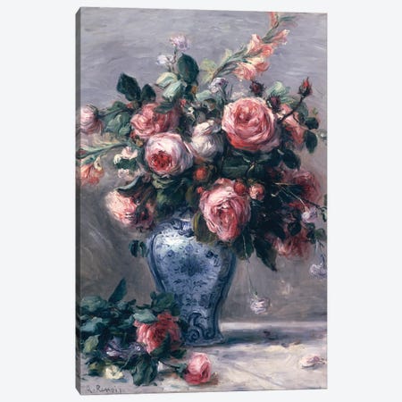 Vase of Roses  Canvas Print #BMN2892} by Pierre-Auguste Renoir Canvas Art Print