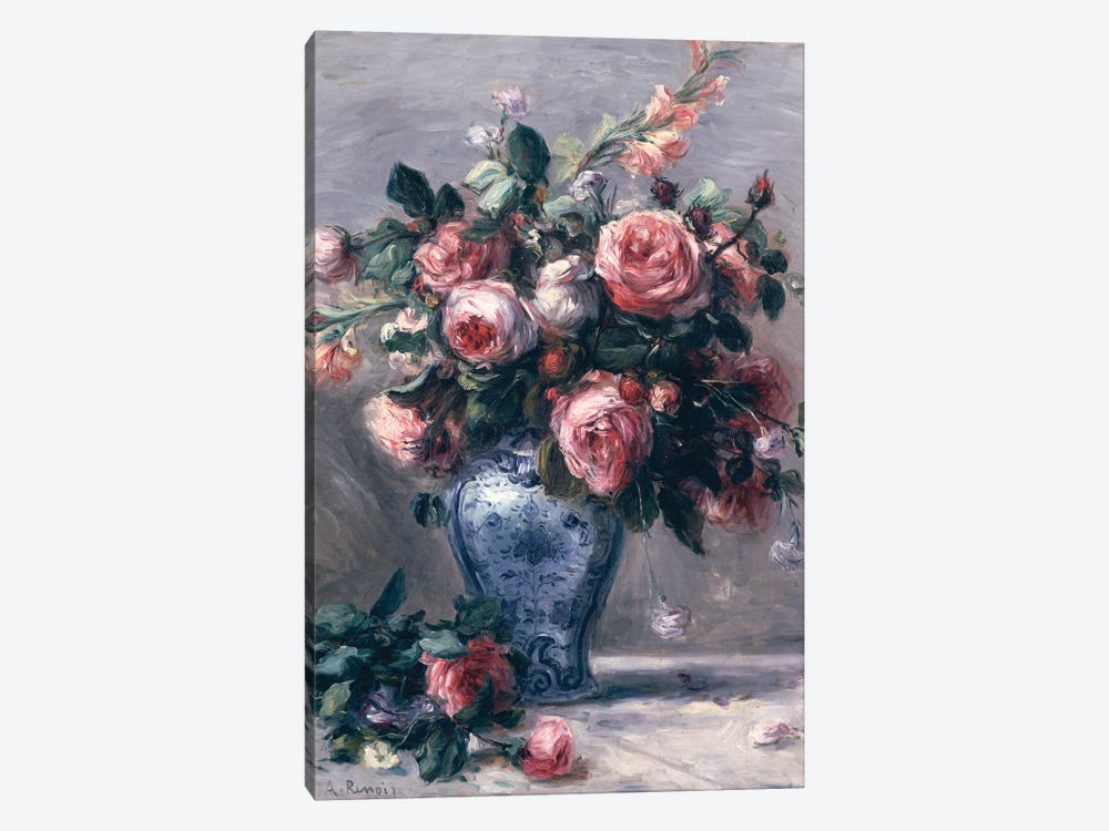 Vase of Roses  by Pierre Auguste Renoir 1-piece Art Print