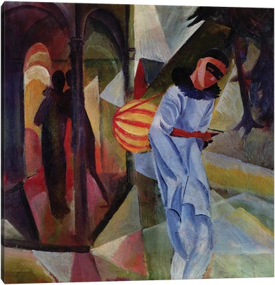 Pierrot, 1913  Canvas Art Print - August Macke