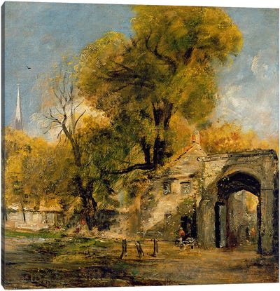 Harnham Gate, Salisbury, c.1820-21  Canvas Art Print - Realism Art