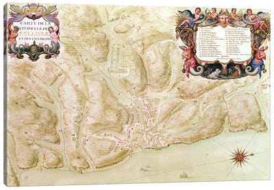 Ms 988 volume 3 fol.33 Map of the town and citadel of Bellisle, from the 'Atlas Louis XIV', 1683-88  Canvas Art Print