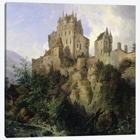 Eltz Castle  Canvas Print #BMN2928} by Domenico II Quaglio Canvas Art Print