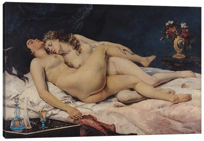 Le Sommeil, 1866  Canvas Art Print - Realism Art