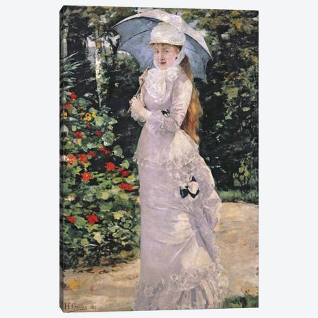 Madame Valtesse de la Bigne, 1889  Canvas Print #BMN2930} by Henri Gervex Canvas Wall Art
