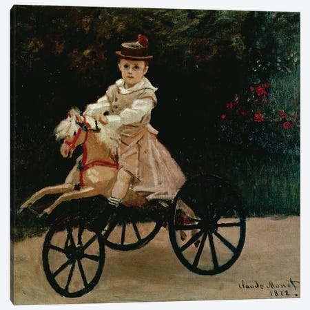 Jean Monet on his Hobby Horse, 1872  Canvas Print #BMN2942} by Claude Monet Art Print