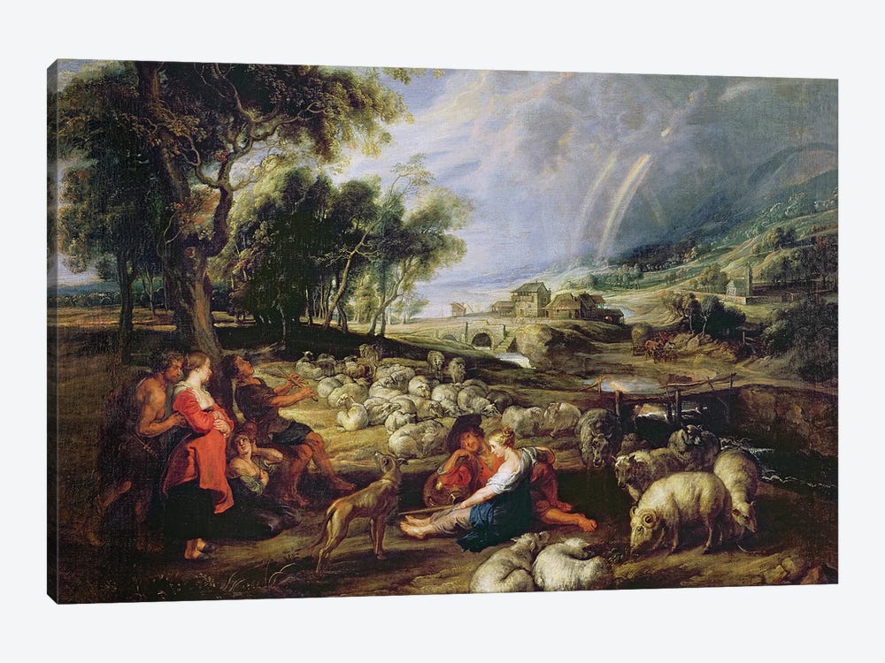Landscape with a Rainbow  by Peter Paul Rubens 1-piece Canvas Art