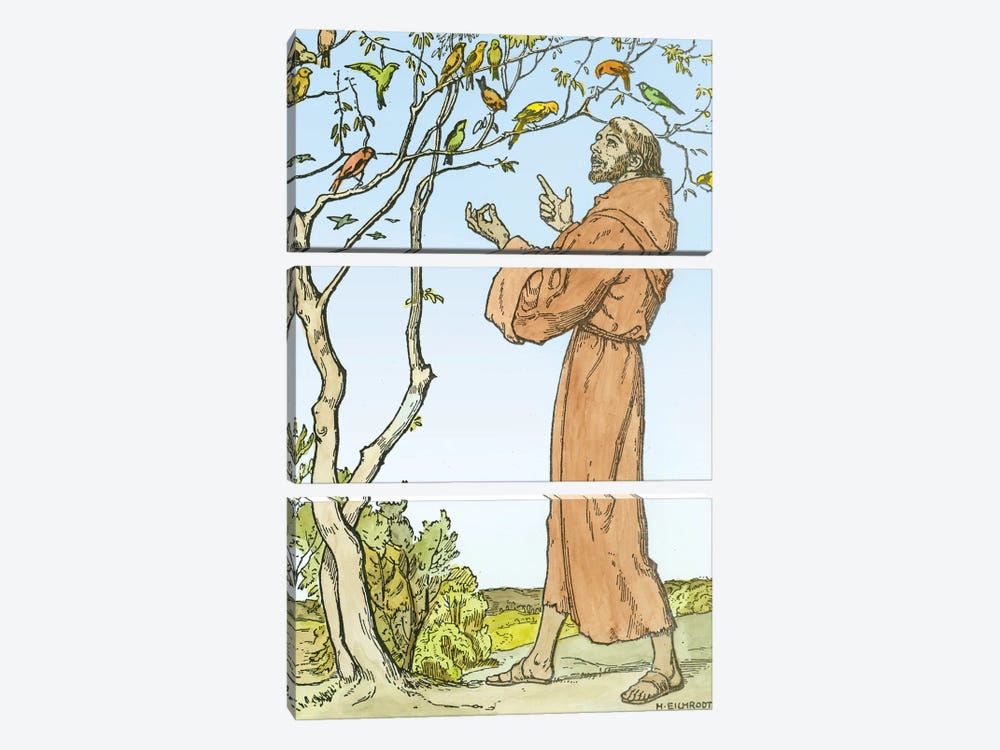 St. Francis of Assisi  by Hellmut Eichrodt 3-piece Canvas Art Print