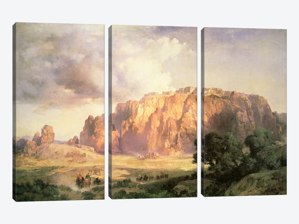 The Pueblo of Acoma, New Mexico  by Thomas Moran 3-piece Canvas Print