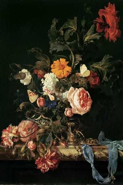 Dutch Golden Age: Still Life with Poppies and Roses by Willem van Aelst