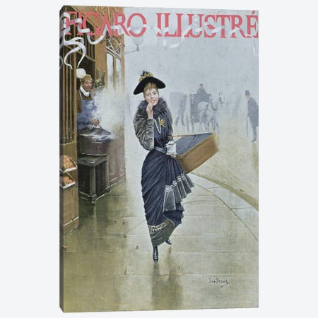 Young Parisian hatmaker, cover illustration of 'Figaro Illustre', February 1892  Canvas Print #BMN2983} by Jean Beraud Canvas Art Print