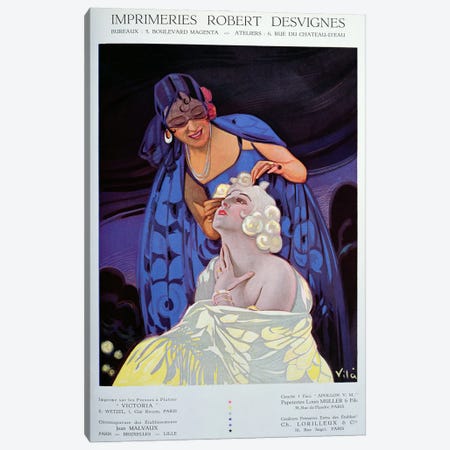 A Spanish Hairdresser, from 'Bulletin Officiel du Syndicat des Imprimeurs', 1928  Canvas Print #BMN2995} by Vila Canvas Print