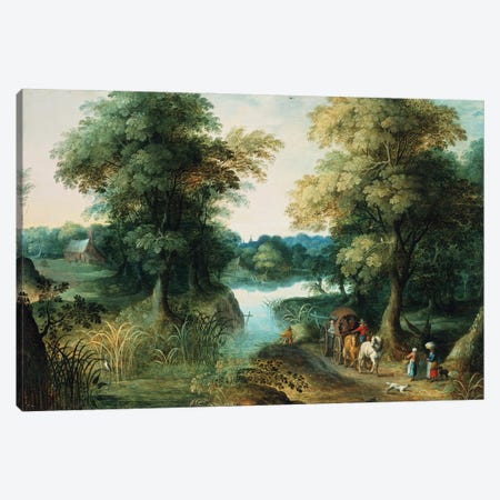 River Landscape Canvas Print #BMN300} by Jan Brueghel the Elder Canvas Print