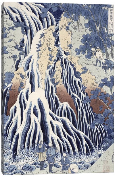 Kirifuri Fall On Kurokami Mount (Musee Claude Monet) Canvas Art Print - Katsushika Hokusai