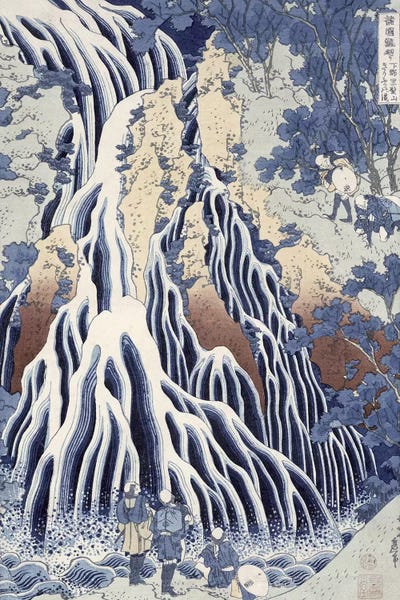 Ukiyo-e: Kirifuri Fall On Kurokami Mount (Musee Claude Monet) by Katsushika Hokusai