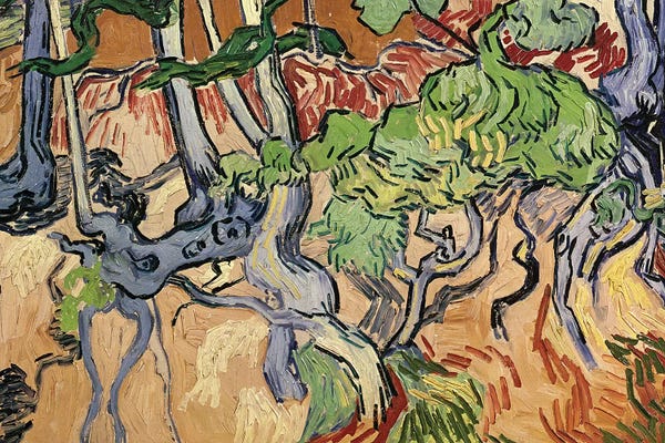Post-Impressionism: Tree roots, 1890  by Vincent van Gogh
