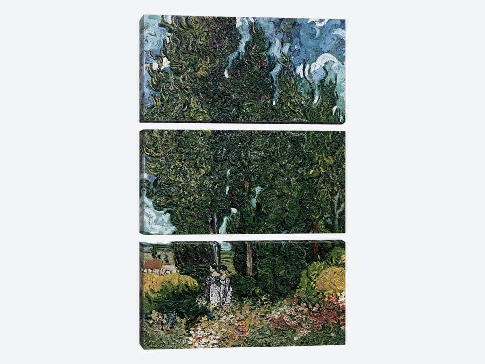 The cypresses, c.1889-90  by Vincent van Gogh 3-piece Canvas Art Print