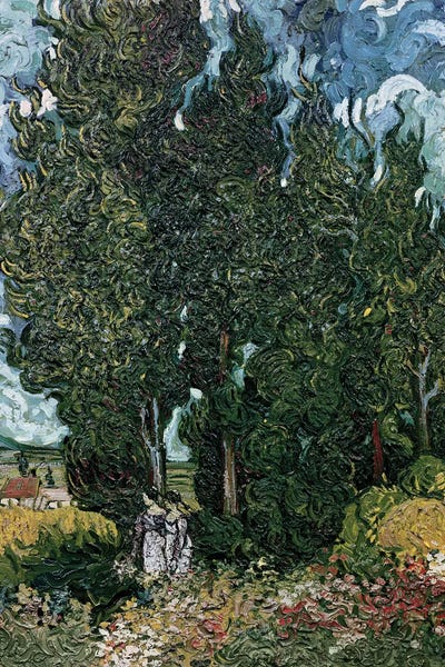 Post-Impressionism: The cypresses, c.1889-90  by Vincent van Gogh