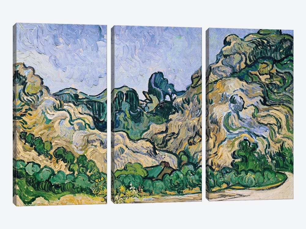 The Alpilles, 1889  by Vincent van Gogh 3-piece Canvas Wall Art