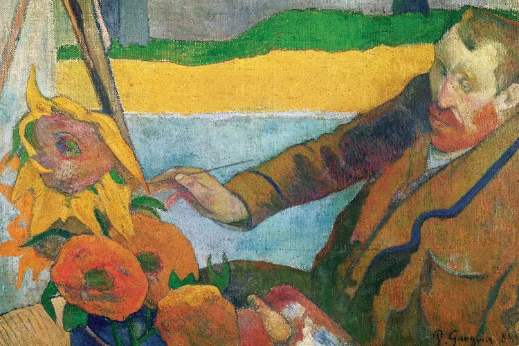 Van Gogh Painting Sunflowers, 1888