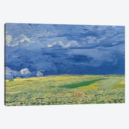 Wheatfields under Thunderclouds, 1890  Canvas Print #BMN3021} by Vincent van Gogh Canvas Print
