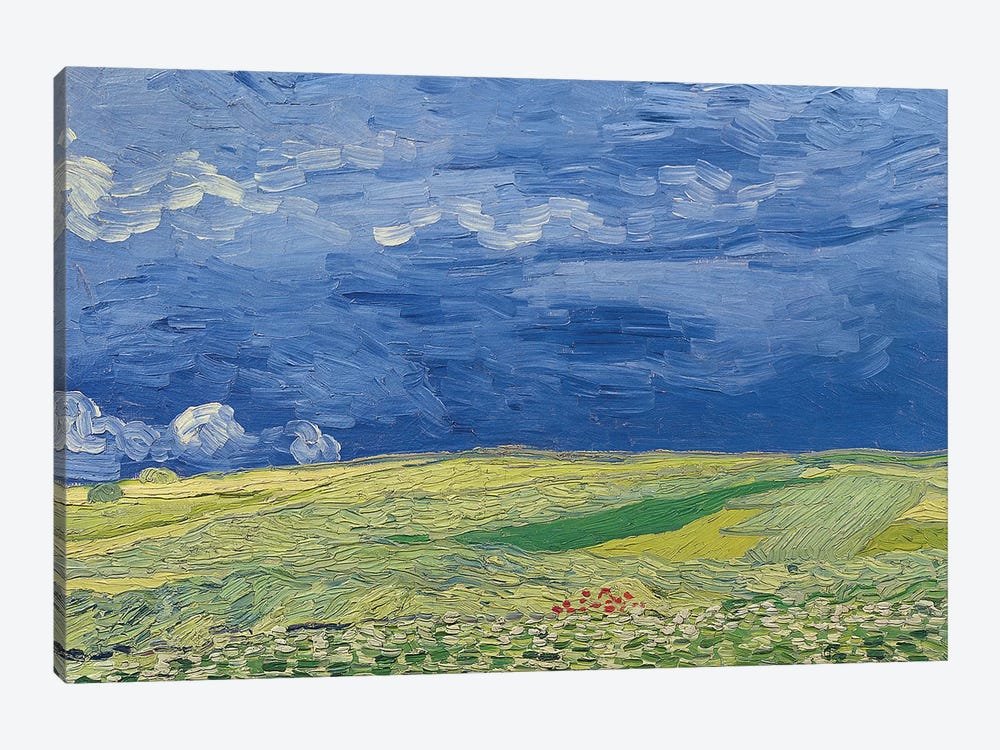 Wheatfields under Thunderclouds, 1890  by Vincent van Gogh 1-piece Canvas Wall Art