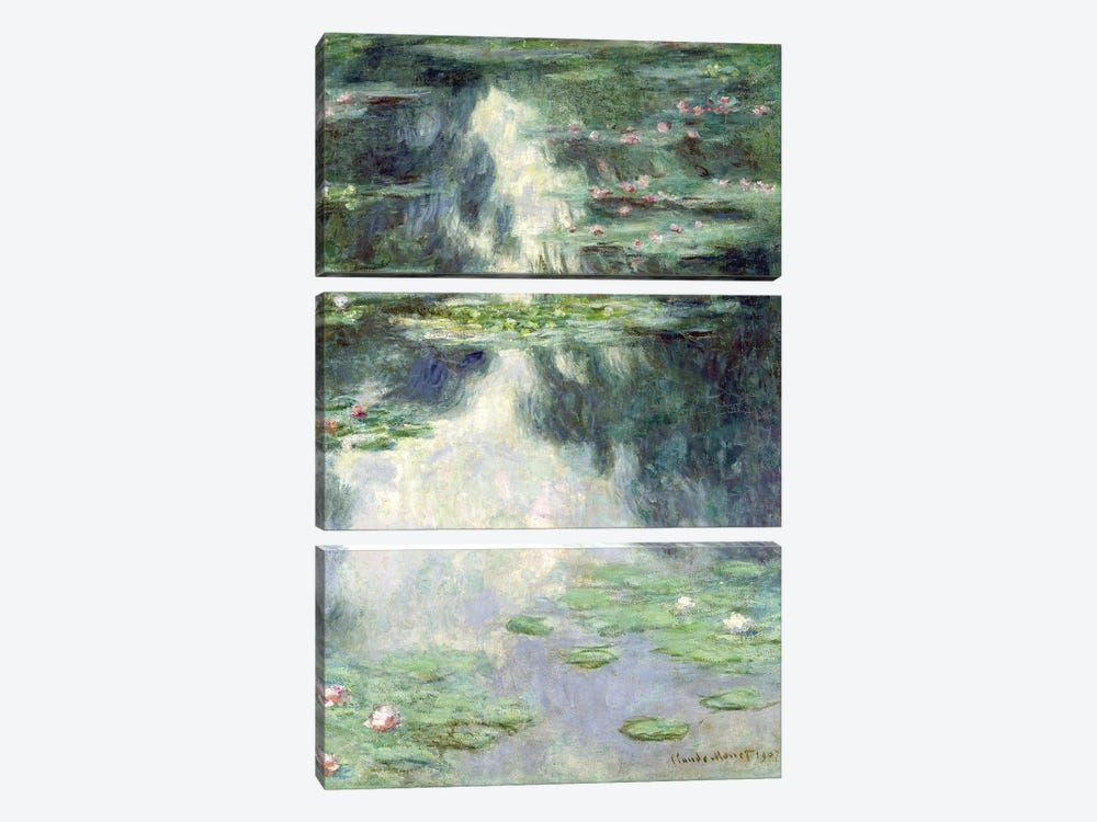 Pond with Water Lilies, 1907  by Claude Monet 3-piece Art Print