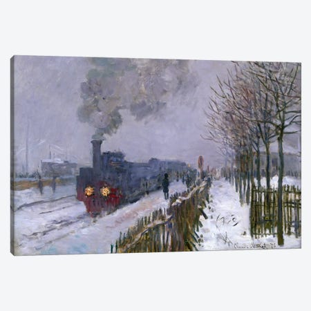 Train in the Snow or The Locomotive, 1875  Canvas Print #BMN303} by Claude Monet Canvas Art Print