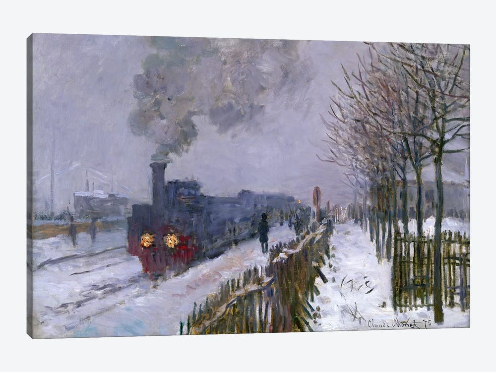 Train in the Snow or The Locomotive, 1875  by Claude Monet 1-piece Canvas Art
