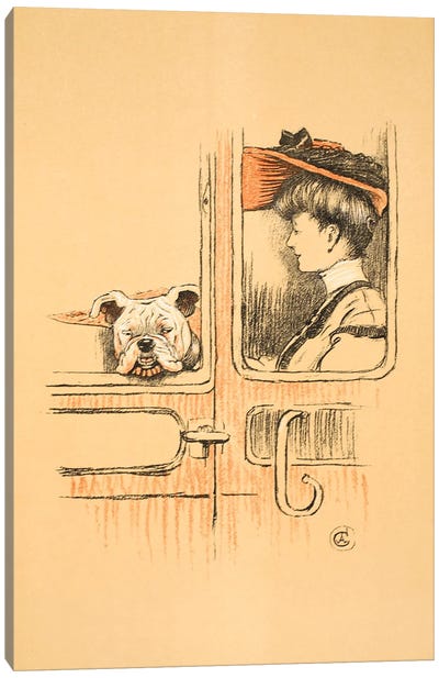 Travelling in First Class, From 'A Gay Dog, Story of a Foolish Year' Aldin, Cecil Charles Windsor  Canvas Art Print