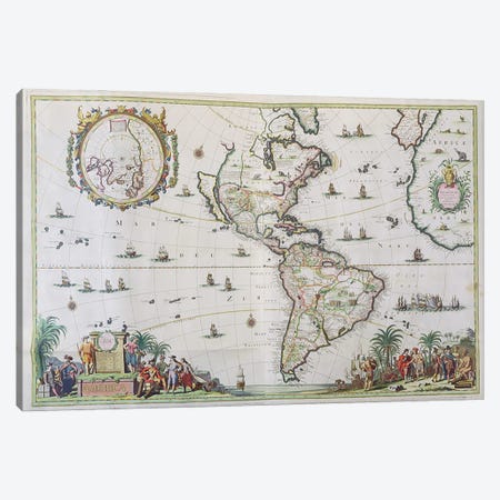 America, plate 84, from 'Atlas Minor Sive Geographica Compendiosa', 1680  Canvas Print #BMN3061} by Nicolaes Visscher II Canvas Print