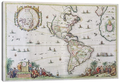 America, plate 84, from 'Atlas Minor Sive Geographica Compendiosa', 1680  Canvas Art Print