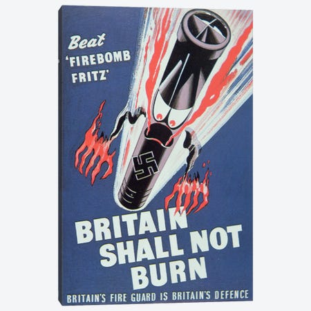 'Britain Shall not Burn', 1940  Canvas Print #BMN3063} by English School Canvas Print