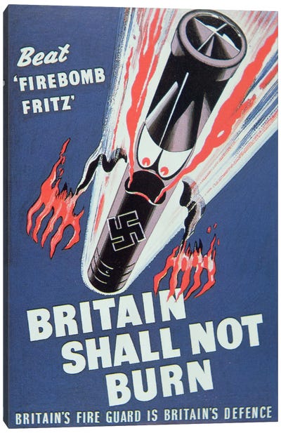 'Britain Shall not Burn', 1940  Canvas Art Print