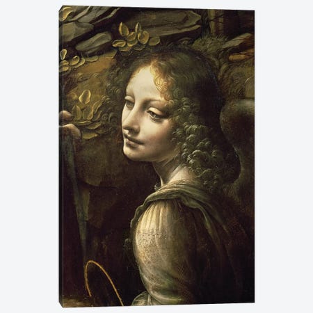 Detail of the Angel, from The Virgin of the Rocks  Canvas Print #BMN3065} by Leonardo da Vinci Canvas Artwork