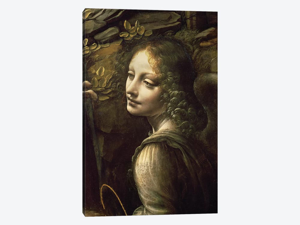 Detail of the Angel, from The Virgin of the Rocks  by Leonardo da Vinci 1-piece Canvas Wall Art